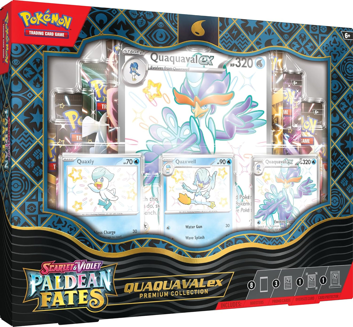 POKEMON TCG SCARLET & VIOLET PALDEAN FATES QUAQUAVAL EX PREMIUM COLLECTION