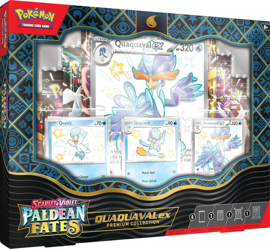 POKEMON TCG SCARLET & VIOLET PALDEAN FATES QUAQUAVAL EX PREMIUM COLLECTION